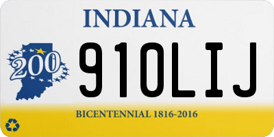 IN license plate 910LIJ