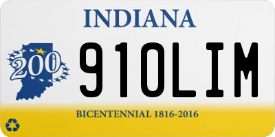 IN license plate 910LIM