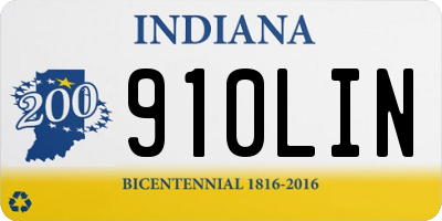 IN license plate 910LIN