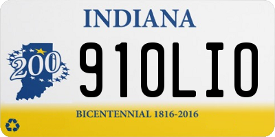 IN license plate 910LIO