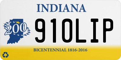 IN license plate 910LIP