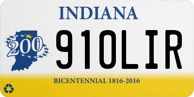 IN license plate 910LIR