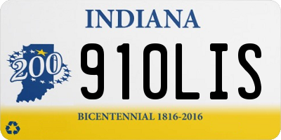 IN license plate 910LIS
