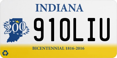 IN license plate 910LIU