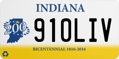 IN license plate 910LIV