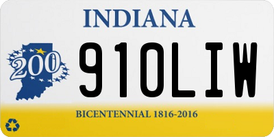 IN license plate 910LIW