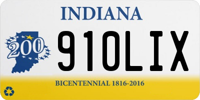 IN license plate 910LIX