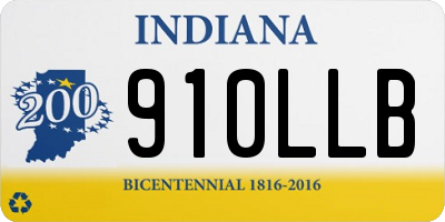 IN license plate 910LLB