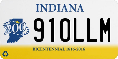IN license plate 910LLM