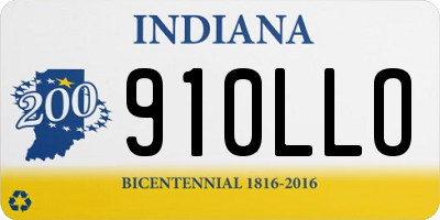 IN license plate 910LLO