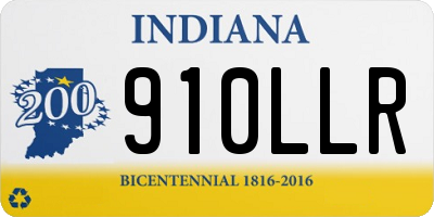IN license plate 910LLR