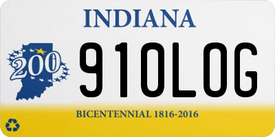 IN license plate 910LOG
