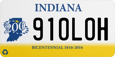 IN license plate 910LOH