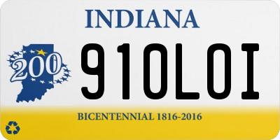 IN license plate 910LOI