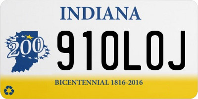 IN license plate 910LOJ