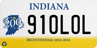 IN license plate 910LOL