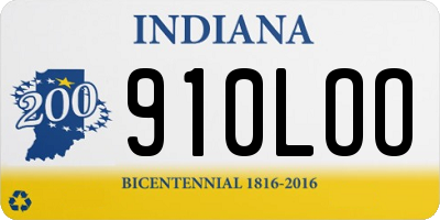 IN license plate 910LOO
