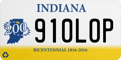 IN license plate 910LOP