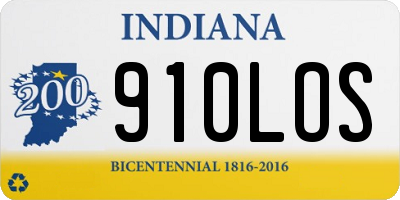 IN license plate 910LOS