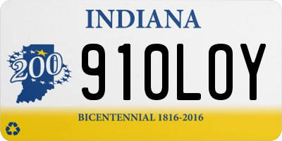 IN license plate 910LOY
