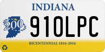 IN license plate 910LPC