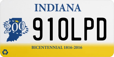 IN license plate 910LPD