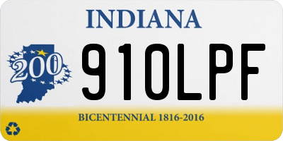 IN license plate 910LPF
