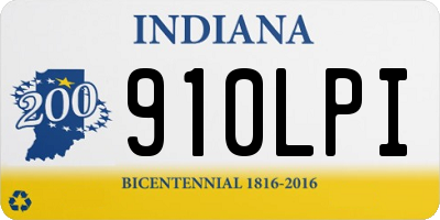 IN license plate 910LPI