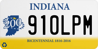 IN license plate 910LPM