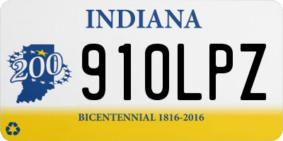 IN license plate 910LPZ