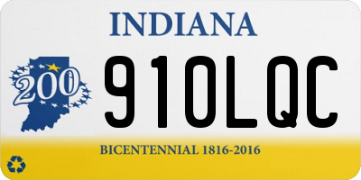 IN license plate 910LQC