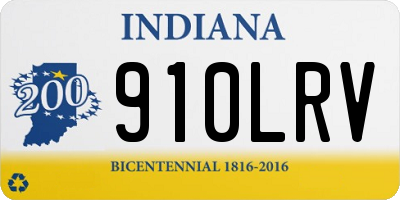 IN license plate 910LRV