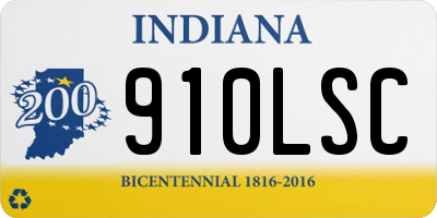 IN license plate 910LSC