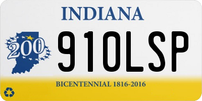 IN license plate 910LSP