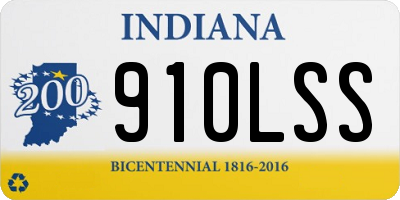 IN license plate 910LSS