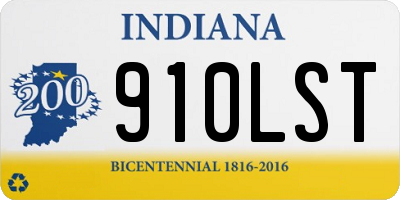 IN license plate 910LST