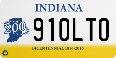 IN license plate 910LTO