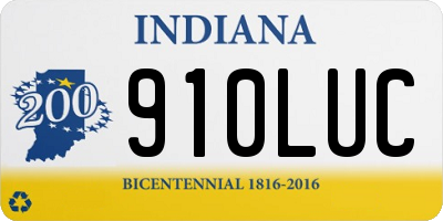 IN license plate 910LUC