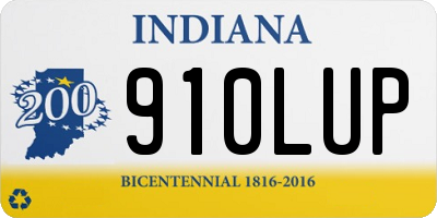 IN license plate 910LUP