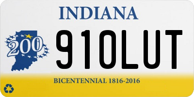 IN license plate 910LUT