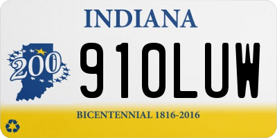 IN license plate 910LUW