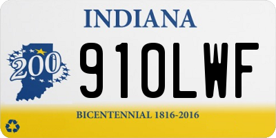 IN license plate 910LWF