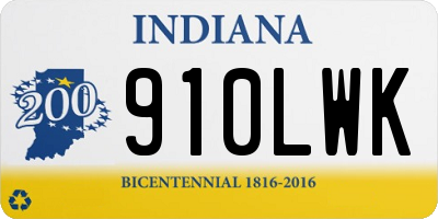 IN license plate 910LWK