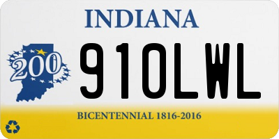 IN license plate 910LWL