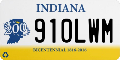 IN license plate 910LWM
