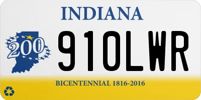IN license plate 910LWR
