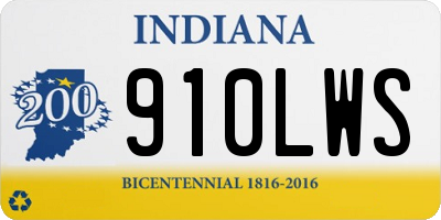 IN license plate 910LWS