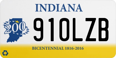 IN license plate 910LZB