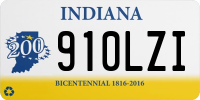IN license plate 910LZI