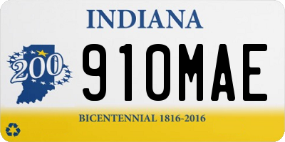IN license plate 910MAE